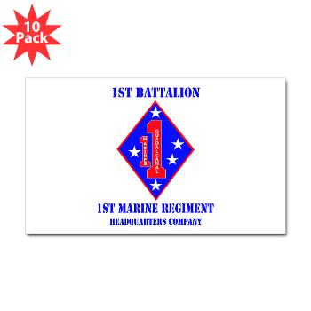 HQC1MR - M01 - 01 - HQ Coy - 1st Marine Regiment with Text - Sticker (Rectangle 10 pk)